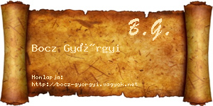 Bocz Györgyi névjegykártya